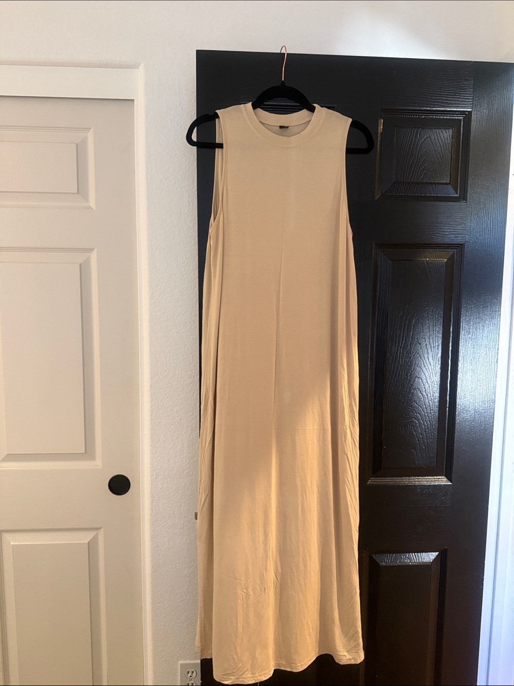 SHEIN Sleeveless Beige Maxi Dress - Neutral Chic